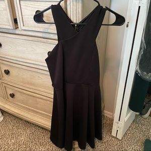 Black Cross Neck Express Dress
